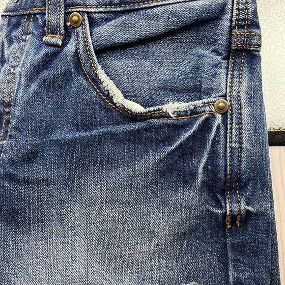 Free People Denim Cut Off Shorts Size 24 Frayed Hem - Picture 15 of 16